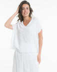V-Neck Woven Tee