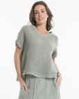 V-Neck Woven Tee